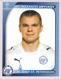 Aleksandr Anyukov Zenit Petersburg samolepka UEFA Champions League 2008/09 #538